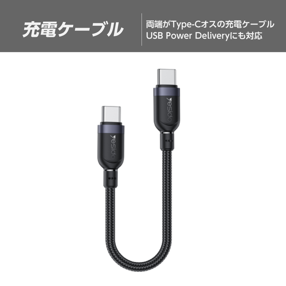 0.3m 充電ケーブル C to C UBP214