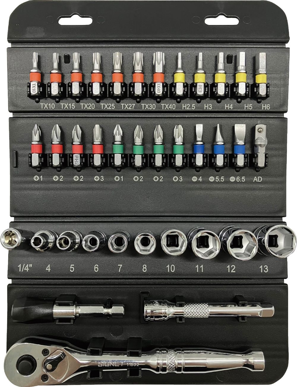 ロールチョイス 37PC 1/4DRソケット＆ビットセット 22041