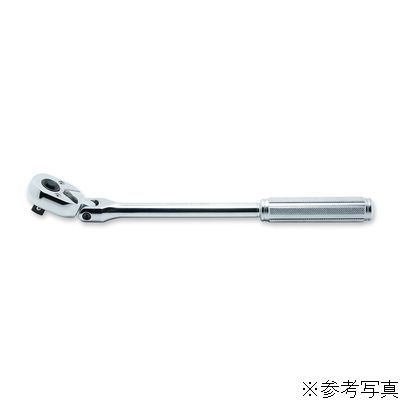 3/8DR プッシュボタン式首振りラチェットハンドル(ローレットグリップ） 全長265mm 3774NB