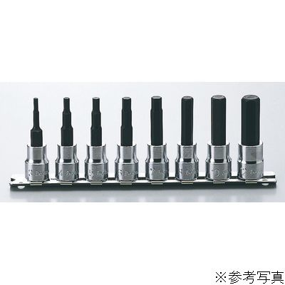 3/8DR ヘックスビットソケットレールセット 全長38mm 8個組 RS3010M/8-L38