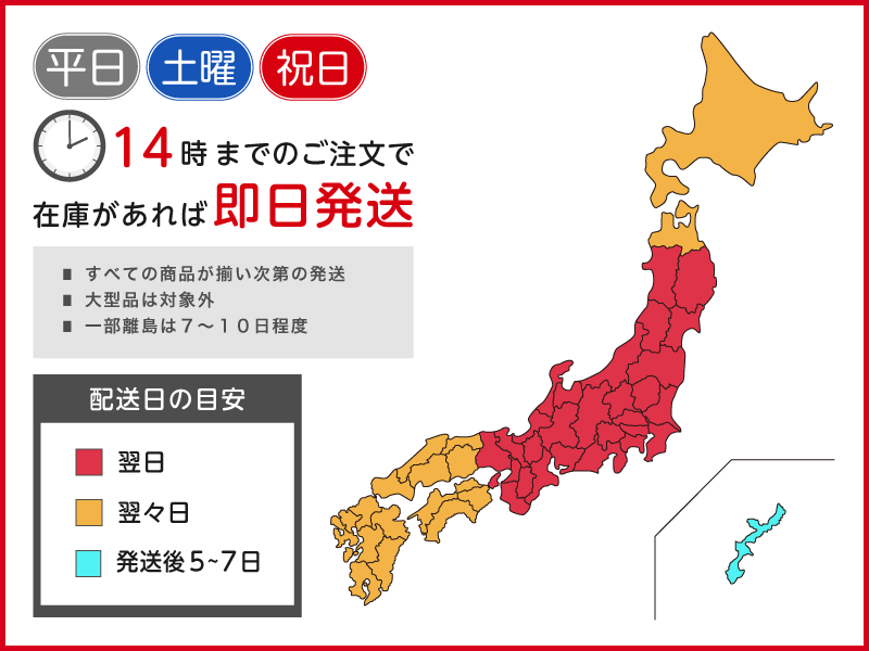 都道府県ごとのお届け目安